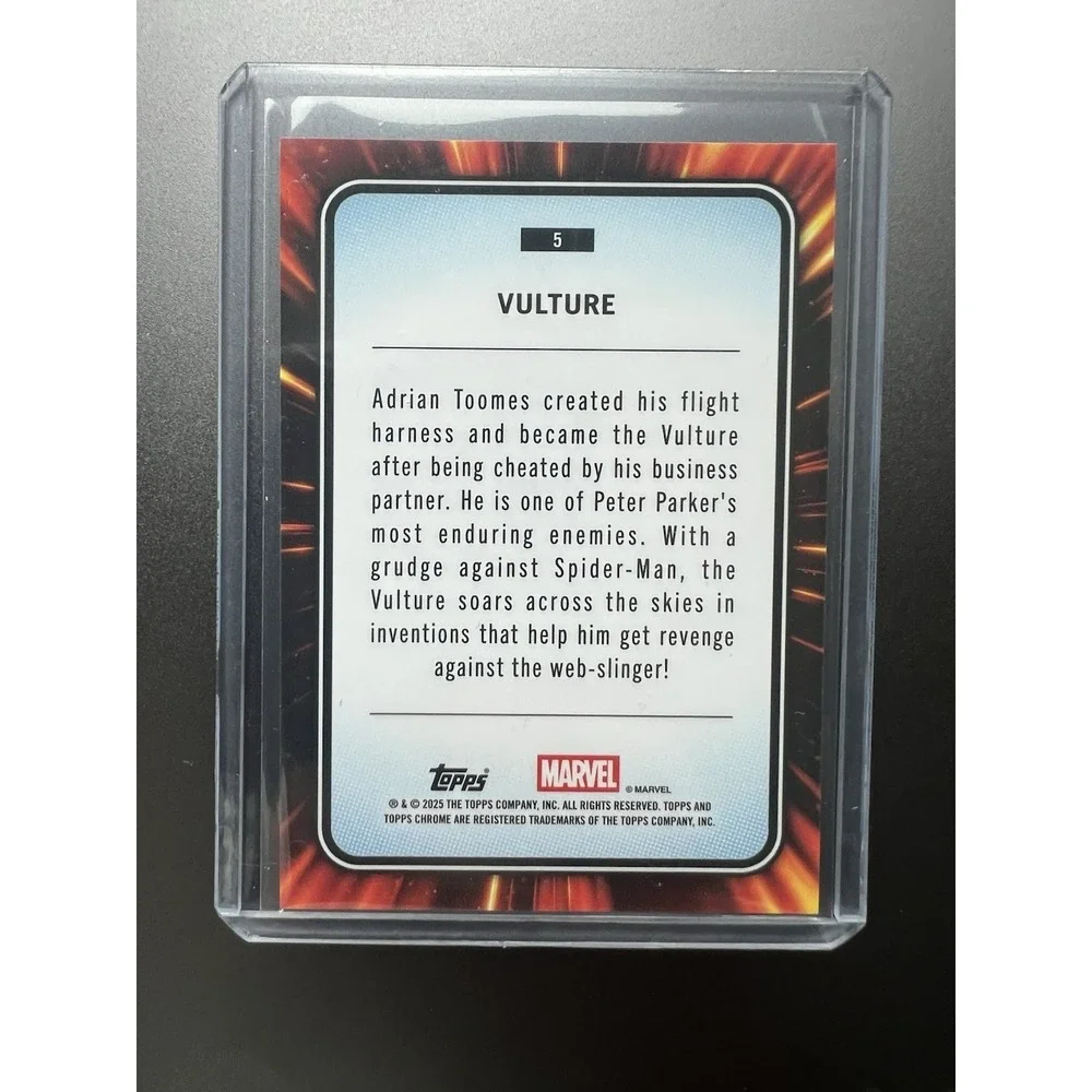 2025 Topps Chrome Marvel Vulture‎ Yellow Lava Refractor #5 Spider-Man Villain